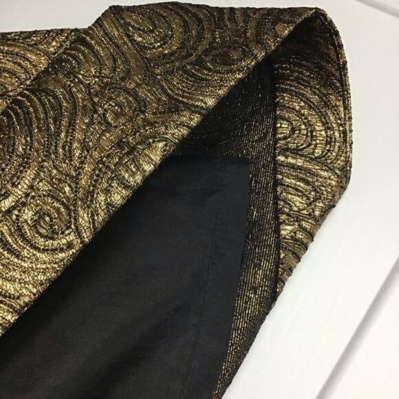 Phillip Lim Metallic Skirt Gold Silk, Lined, Size - 8 - Picture 5 of 8